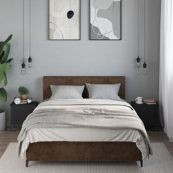 Mesas de cabeceira 2 pcs 40x30x40 cm contraplacado preto M 3