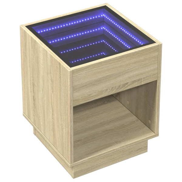 Mesa de centro con Infinity LED roble Sonoma 40x40x50 cm M 3