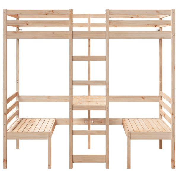 Cama alta com secretária e cadeiras 90x200 cm pinho maciço M 5