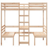 Cama alta con escritorio y asientos madera maciza 90x200 cm 5