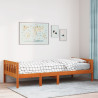 Cama de niños sin colchón madera maciza pino marrón 75x190 cm 1