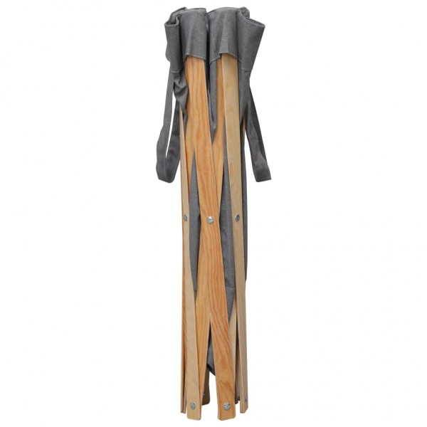 Cesto para colada plegable madera y tela gris M 4