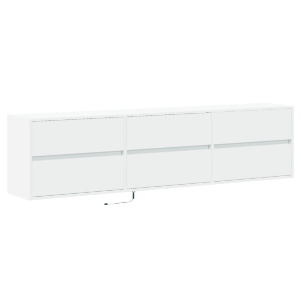 Mueble de TV de pared con LED blanco 180x31x45 cm M 3