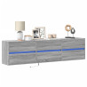 Mueble de TV de pared con LED gris Sonoma 180x31x45 cm 1