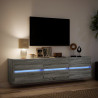 Mueble de TV de pared con LED gris Sonoma 180x31x45 cm 5