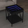 Mesa de centro com luzes LED Infinity 40x40x49 cm preto 1