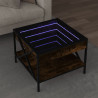 Mesa de centro luzes LED Infinity 50x50x38 cm carvalho fumado 1