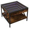 Mesa de centro luzes LED Infinity 50x50x38 cm carvalho fumado 3