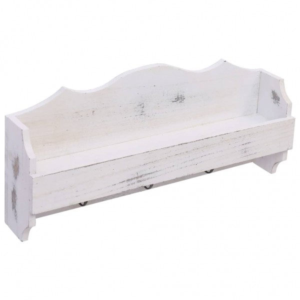 Cabide de parede 50x10x23 cm madeira branco M 2