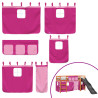 Cama alta p/ criança c/ cortinas 80x200 cm pinho maciço rosa 5
