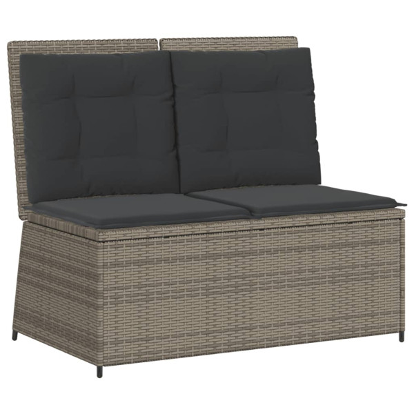 Set de muebles de jardín 7 pzas y cojines ratán sintético gris M 5