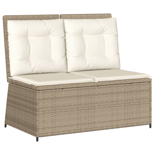 Set de muebles de jardín y cojines 7 pzas ratán sintético beige M 5