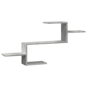 Estante de pared madera ingeniería gris hormigón 104x15x49 cm H