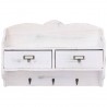 Perchero de pared de madera blanco 50x10x34 cm 3