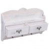 Perchero de pared de madera blanco 50x10x34 cm 4