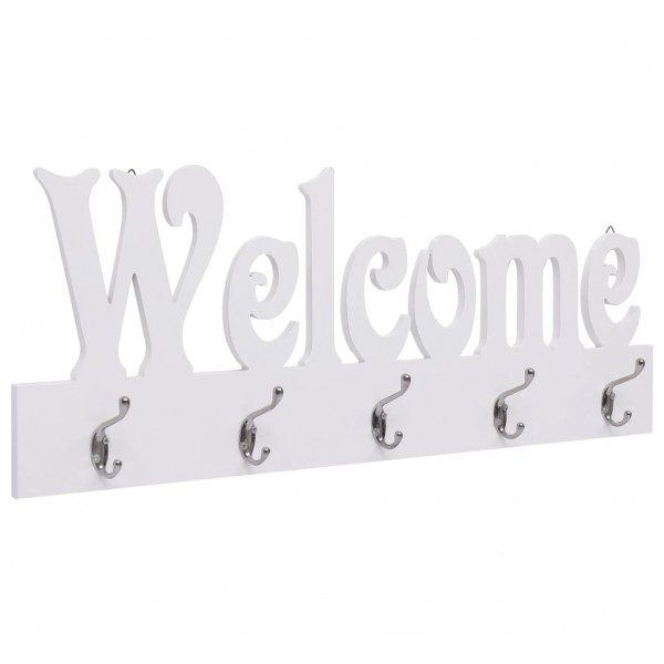 Perchero de pared WELCOME blanco 74x29.5 cm D