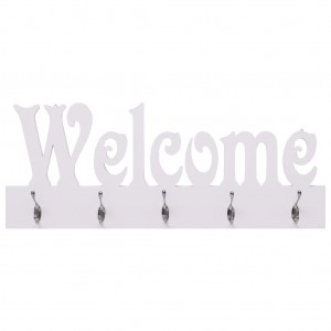 Perchero de pared WELCOME blanco 74x29.5 cm H
