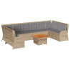 Set de muebles de jardín y cojines 7 pzas ratán sintético beige 2