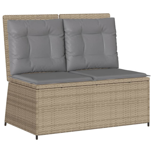 Set de muebles de jardín y cojines 7 pzas ratán sintético beige M 5