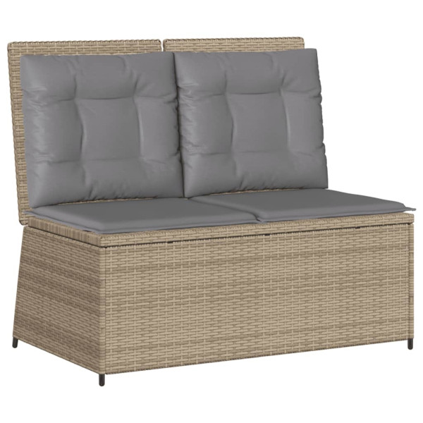 Set de muebles de jardín y cojines 7 pzas ratán sintético beige M 5