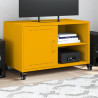 Mueble TV acero laminado en frío amarillo mostaza 68x39x43.5 cm 1