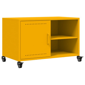 Mueble TV acero laminado en frío amarillo mostaza 68x39x43.5 cm H