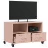 Mueble para TV acero laminado en frío rosa 68x39x43.5 cm 5
