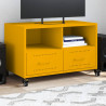 Mueble TV acero laminado en frío amarillo mostaza 68x39x43.5 cm 1