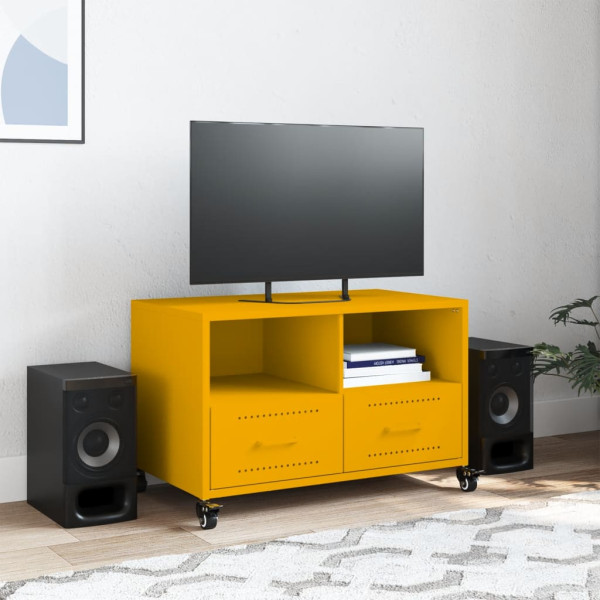 Móvel de TV 68x39x43.5 cm aço amarelo mostarda M 3