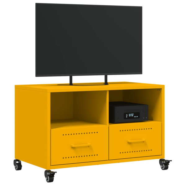 Mueble TV acero laminado en frío amarillo mostaza 68x39x43.5 cm M 4