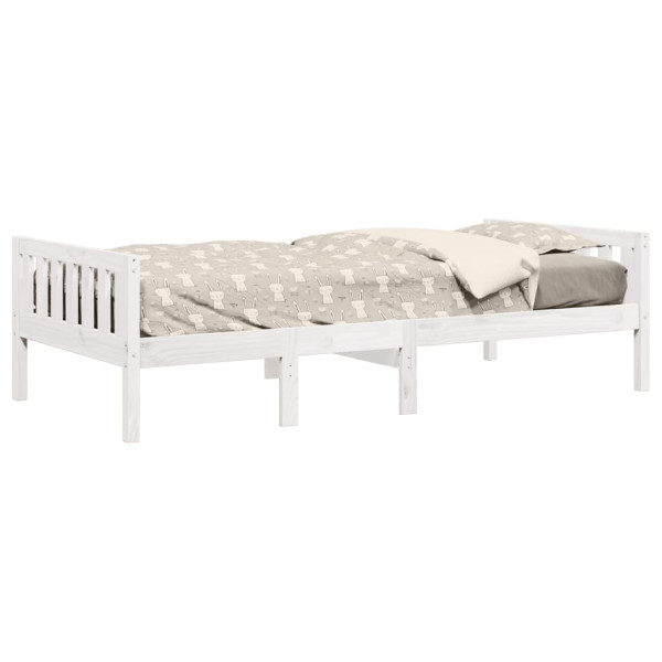 Cama de criança sem colchão 90x190 cm pinho maciço branco M 4