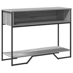 Mesa consola madera de ingeniería gris Sonoma 100x35x74.5 cm H