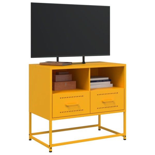 Mueble para TV de acero amarillo mostaza 68x39x60.5 cm M 5