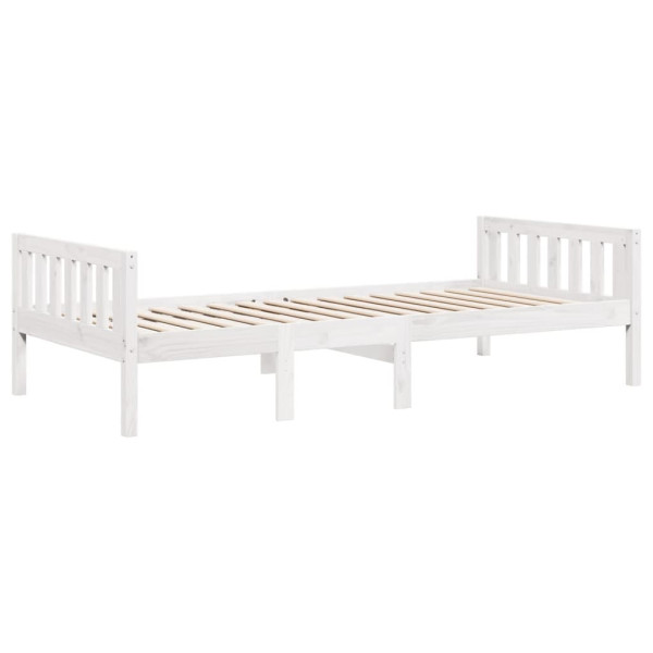 Cama para niños sin colchón madera maciza pino blanco 90x200 cm M 3