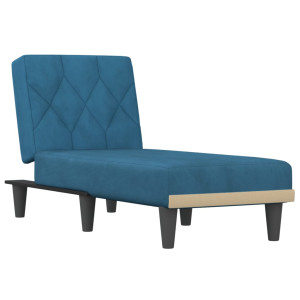 Chaise longue veludo azul H