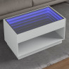 Mesa de centro luzes LED Infinity 90x50x50 cm branco 1
