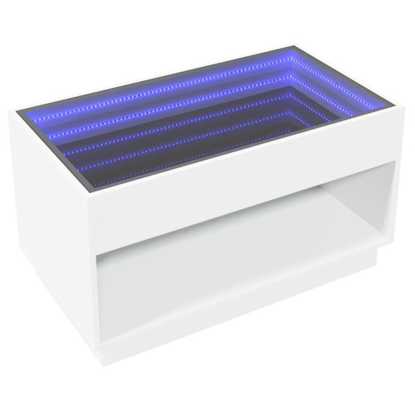 Mesa de centro luzes LED Infinity 90x50x50 cm branco M 5