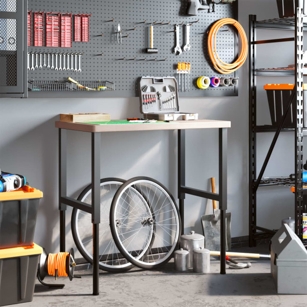 Bancada retangular 100x60x(73-99.5) cm madeira carvalho maciça M 3