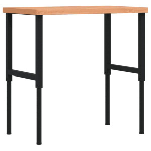 Bancada retangular 100x60x(73-99.5) cm madeira de faia maciça H