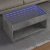 Mesa de centro luzes LED Infinity 90x50x50 cm cinzento cimento 1