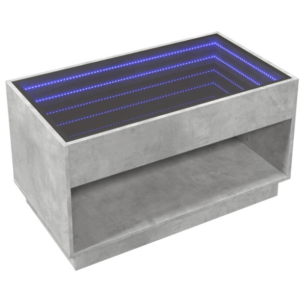 Mesa de centro con Infinity LED gris hormigón 90x50x50 cm M 5