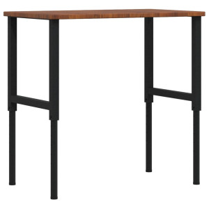 Banco de trabajo rectangular madera maciza 100x60x(71.5-98) cm H