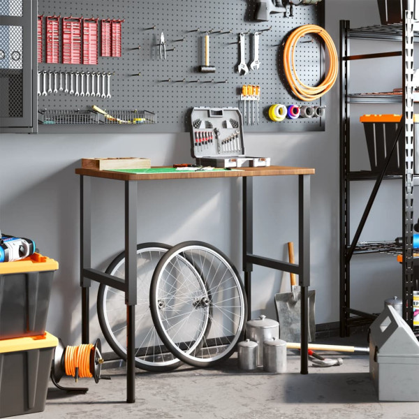 Banco de trabajo rectangular madera maciza 100x60x(71.5-98) cm M 3