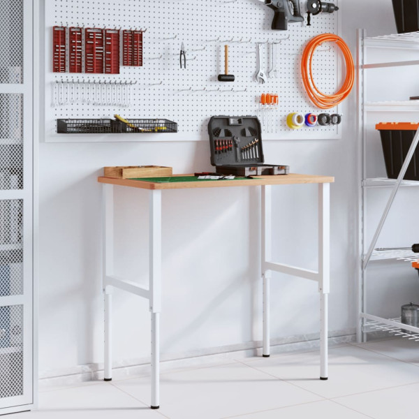 Banco de trabajo rectangular madera maciza 100x60x(71.5-98) cm M 3