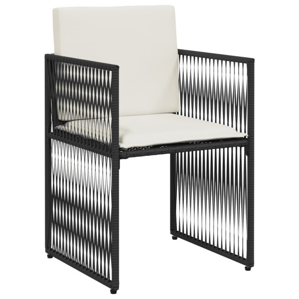 Set de comedor de jardín 7 pzas y cojines ratán sintético negro M 5