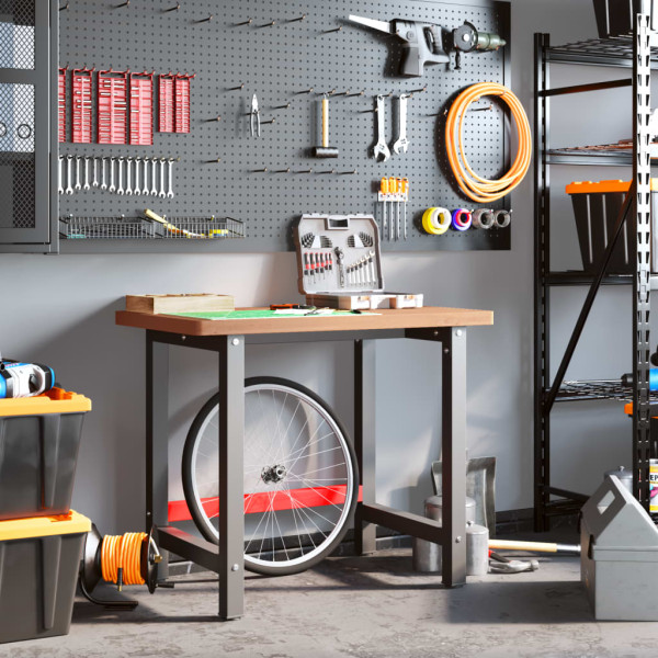 Banco de trabajo madera maciza haya rectangular 100x60x83 cm M 3