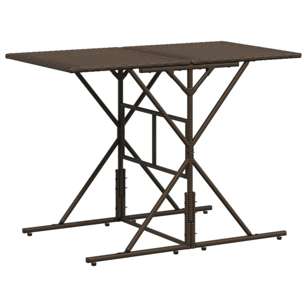 Set comedor de jardín 7 pzas con cojines ratán sintético marrón M 3