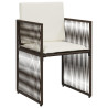 Set comedor de jardín 7 pzas con cojines ratán sintético marrón 5
