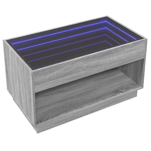 Mesa de centro con Infinity LED gris Sonoma 90x50x50 cm M 5