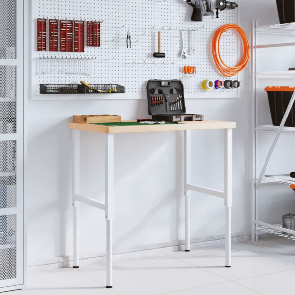 Banco de trabajo rectangular madera maciza 100x60x(73-99.5) cm M 3